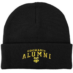 Harry Potter Hogwarts Alumni Knit Beanie for Men and Women, Black - 1 of 4