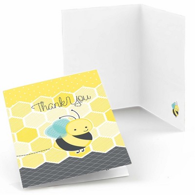 Big Dot of Happiness Honey Bee - Baby Shower or Birthday Party Thank You Cards (8 count)