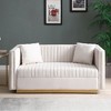 XIYUYEU 61.4 Inch Sofas,Modern Vertical Striped Velvet Loveseat Sofa with 2 Pillows,Upholstered 2-Seater Couch for Living Room - 2 of 4