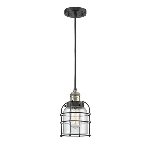 Bell Cage - 1 Light Cord Hung Mini Pendant In Traditional Style-9 Inches Tall and 6 Inches Wide - 1 of 1