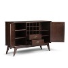 54" Tierney Solid Hardwood Mid-Century Sideboard Buffet and Winerack Medium Auburn Brown - WyndenHall - 3 of 4