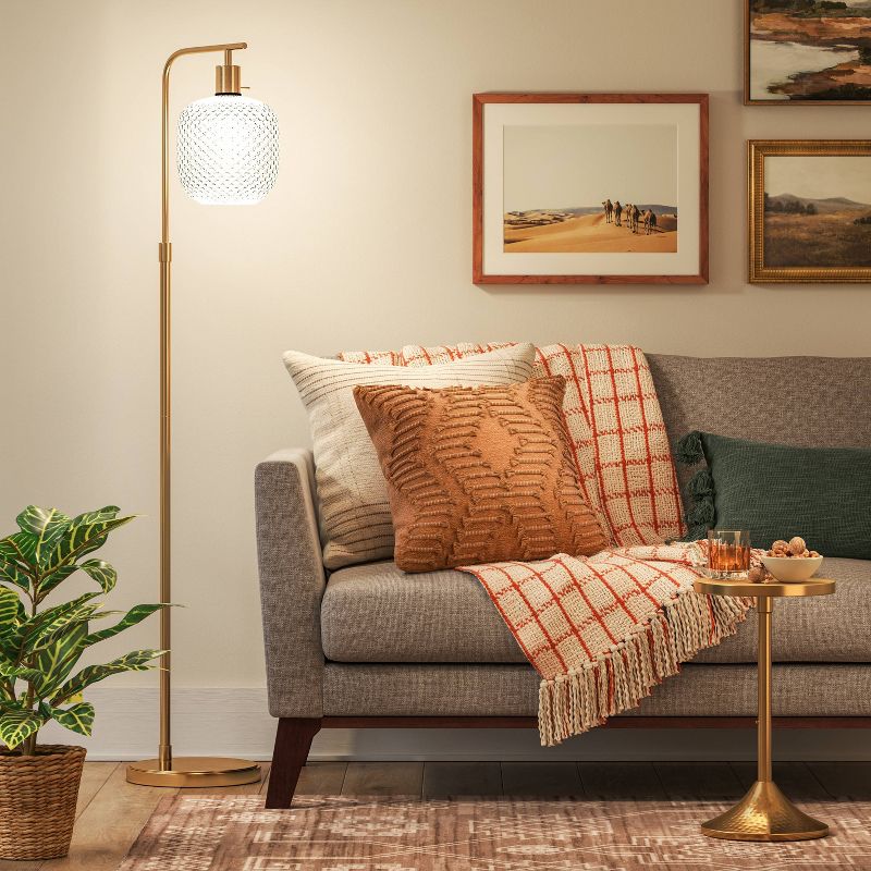 Floor Lamp Brass with Glass Shade (Includes LED Light Bulb) - Threshold&#8482;, 4 of 7