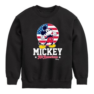 Boys' - Disney - All American Mickey Graphic Long Sleeve Fleece Sweatshirt - 1 of 4