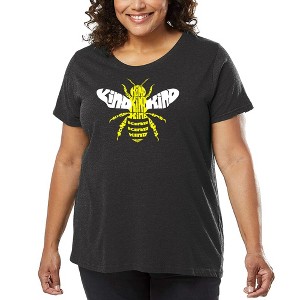 LA Pop Art Women's Word Art T-shirt - Bee Kind - 1 of 4