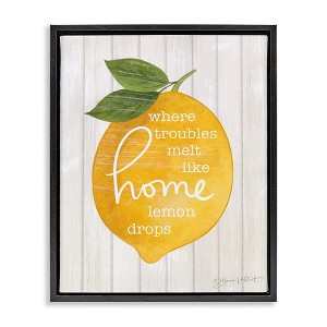 Stupell Industries Troubles Melt Like Lemon Drops Sign Floating Frame Canvas Art - 1 of 4