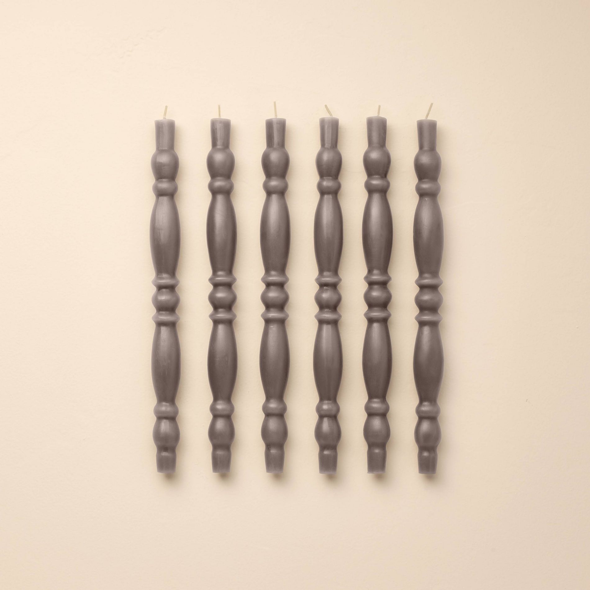 6pk 14" Spindle Taper Candles Gray - Hearth & Hand™ with Magnolia