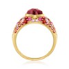 Ross-Simons 2.40 Carat Heart-Shaped Garnet and 2.70 ct. t.w. Multi-Gemstone Ring in 18kt Gold Over Sterling - 4 of 4