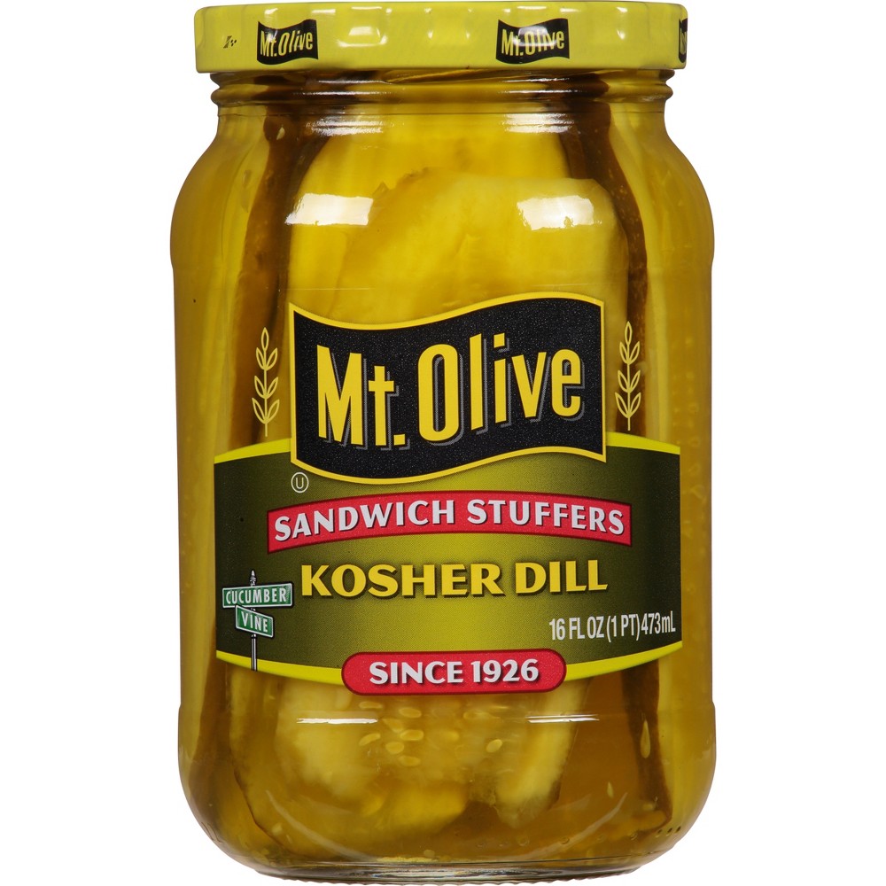 UPC 009300000635 product image for Mt. Olive Sandwich Stuffers Kosher Dill Pickle Slices - 16oz | upcitemdb.com