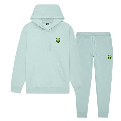 Dalix Alien Embroidery Sweatsuit Set Hoodie Jogger Soft Fleece Relaxed Fit Lounge Mens