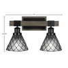 Toltec Lighting Tacoma 2 - Light Vanity in  Black/Painted Wood with 7" Diamond Ice Art Glass Shade - 2 of 2