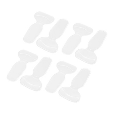 Unique Bargains Silicone Heel Support Cup Pads Orthotic Insole Plantar Care Heel Pads 8Pcs T Shape Clear