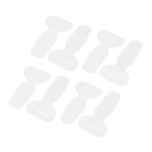 Unique Bargains Silicone Heel Support Cup Pads Orthotic Insole Plantar Care Heel Pads 8Pcs T Shape Clear - 1 of 4