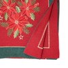 Saro Lifestyle Linen Blend Embroidered Poinsettia Table Runner - 2 of 3