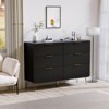 FONTOI Cabinet, Organizers and Storage, Storage Cabinet with 6 Smooth Sliding Drawers, Sideboard with Gold Handles, Black, 43.3*13.8*30 - 4 of 4