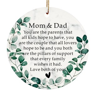 Mom and Dad Christmas Ornament, Two-Side Printed Christmas Ornament - 1 of 4