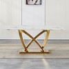 Dolonm 70" Modern Faux Marble Dining Table for 6 with Stainless Steel Base - 3 of 4