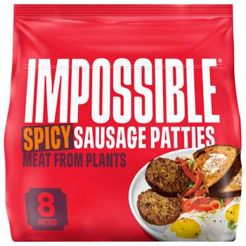 Impossible Plant Based Spicy Sausage Patties - Frozen - 12.8oz/8ct
