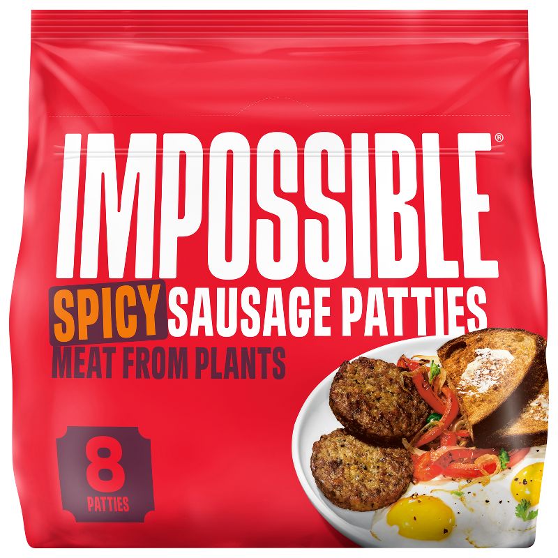 Impossible Plant Based Spicy Sausage Patties - Frozen - 12.8oz/8ct, 1 of 9