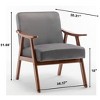 NicBex PU Leather/Microfiber/Velvet Upholstered Accent Chair with Wood Frame,Mid Century Arm Chair for Bedroom,Reading Room - 3 of 4