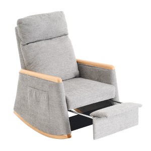 NicBex Glider Rocking Chair with Footrest,Upholstered Nursery Rocking Chairs with High Backrest,Comfy Rocking Chair,Nursing Chair for Bedroom - 1 of 4