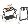 Heybly Luggage Rack,Pack of 2,Steel Folding Suitcase Stand with Storage Shelf for Bedroom - 3 of 3