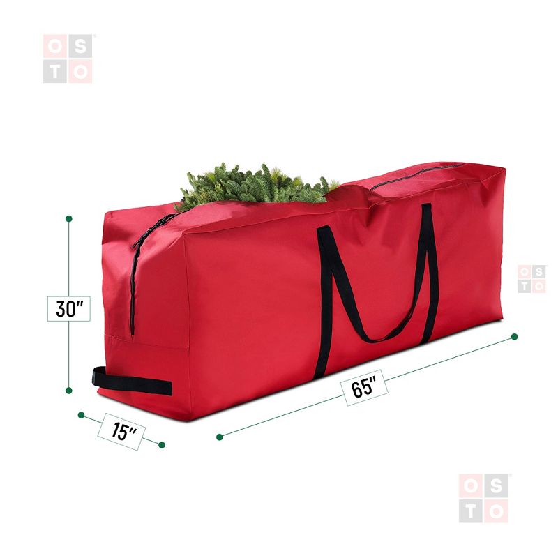 OSTO Premium Christmas Tree Storage Bag for Disassembled Trees up to 9 Feet, Tear Proof 600D Oxford 65 x 15 x 30, 3 of 5