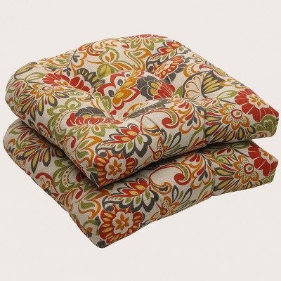 2pc Zoe Mallard Wicker Seat Cushions - Pillow Perfect
