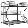 CAVINAS Full-Twin-Full Metal Triple Bunk Bed,Modern 3 Bunk Bed for Kids,Side Ladder and Full-Length Guardrail,No Box Spring Needed - 2 of 4