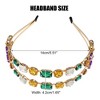 Unique Bargains Women's Double Layer Metal Colorful Rhinestone Faux Crystal headband 5.51"x1.65" 1 Pc - 4 of 4