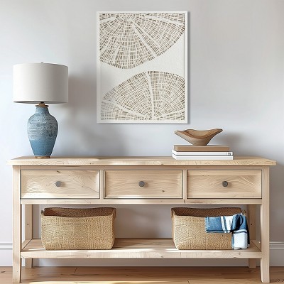 Framed Abstract Coastal Rice Shadowbox Wall Decor Off-White See below