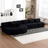 GlasFlength Upholstered Sofa Free-combined Sofa Couch with Two Chaise Lounge and Five Back Pillows for Living Room, Black, 143.7*57.1*24.4 - 4 of 4