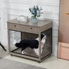 LOVMOR 38.4 Inch Dog Kennel with 2 Drawers Storage - 2 of 4