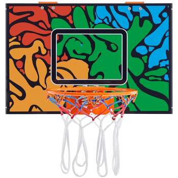 Yaheetech Over The Door Mini Basketball Hoop Set, Orange/Blue