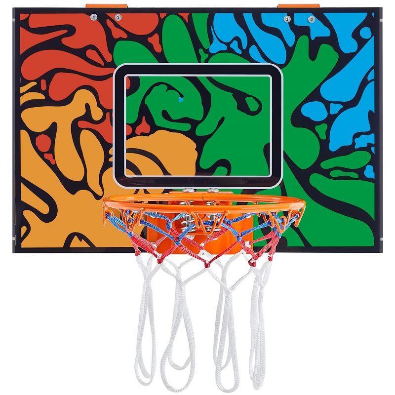 Yaheetech Over The Door Mini Basketball Hoop Set, Orange/Blue, 1 of 8