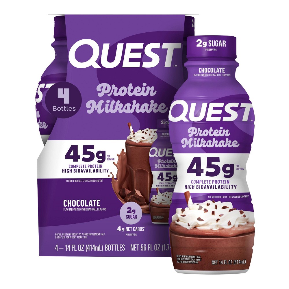 Quest Nutrition Ready to Drink High Protein Milkshake Chocolate Non-Caffeinated - 56 fl oz/4ct