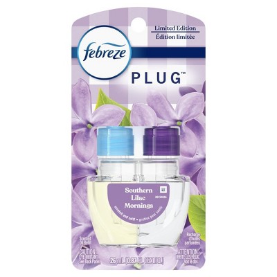 Febreze Plug In Air Freshener, Odor-Fighting Scented Oil Refill, Southern Lilac Mornings, 1 Refill