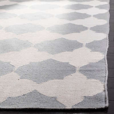 Handmade Gray Geometric Wool Area Rug 3' x 5'