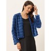 Allegra K Women's Winter Warm Cropped Collarless Faux Fur Fluffy Jacket - 2 of 4