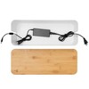 ionX Box for Cable Management, 1 Large ABS Cord Organizer Box with Bamboo Lid, White - 4 of 4