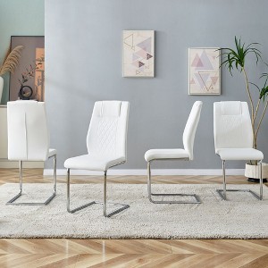 NicBex Modern Comfy Dining Chairs Set, Thickened Faux Leather Backrest, Scratch-Resistant Metal Legs for Kitchen/Office/Bedroom - 1 of 4