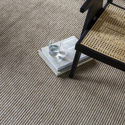 Gray and Tan Rectangular Jute Polypropylene Area Rug 3'11" x 5'7"