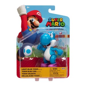 Nintendo Super Mario 4" Light Blue Yoshi with Egg Action Figure - 1 of 3