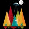 Men's Design By Humans UFO Geometric Forest Abduction By alnavasord T-Shirt - image 2 of 2