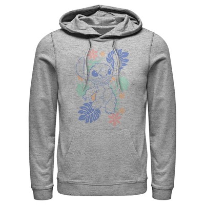 Men's Lilo & Stitch Cool Headphones Stitch Pull Over Hoodie - Charcoal  Heather - Medium