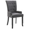 vidaXL Dining Chair with Armrests Dark Gray Fabric - 2 of 4