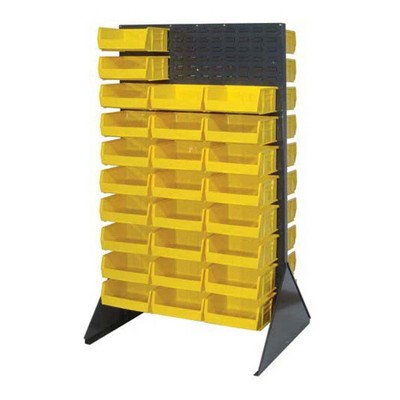 Quantum Storage Systems Rack, 36"W X 25"D X 66"H, 2,000 Lb. Capacity, Double Sided, Louvered, 16 Gauge, Gray Enamel Coated Steel, Shipped Kd