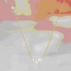 Hollywood Sensation 18K Gold Plated Sterling Silver Necklace with Three Round and One Pear Cut Cubic 17 Inches Gold - 3 of 4