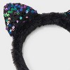 Girls' Halloween Cat Ears Headband - Cat & Jack™ Black - 3 of 3
