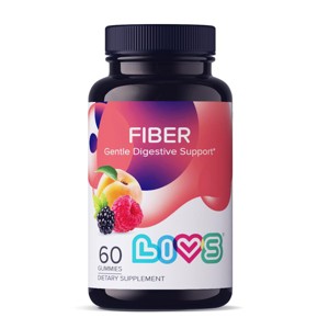 LIVS Fiber Gummies for Digestive Health & Gut Balance | Vegan Prebiotic Fiber Supplement | Bloating Relief & Regularity Support | 60 Gummies - 1 of 4