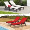 Tangkula 2 PCS Patio Rattan Chaise Lounge Chair Outdoor Reclining Chaise with Cushion and Armrest Wicker Sun Lounger with Adjustable Backrest - 2 of 4